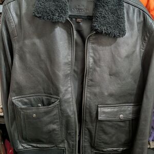 Coach Black Leather Jacket Men's Large